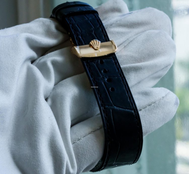 Rolex 1908 Yellow Gold Black Alligator Strap