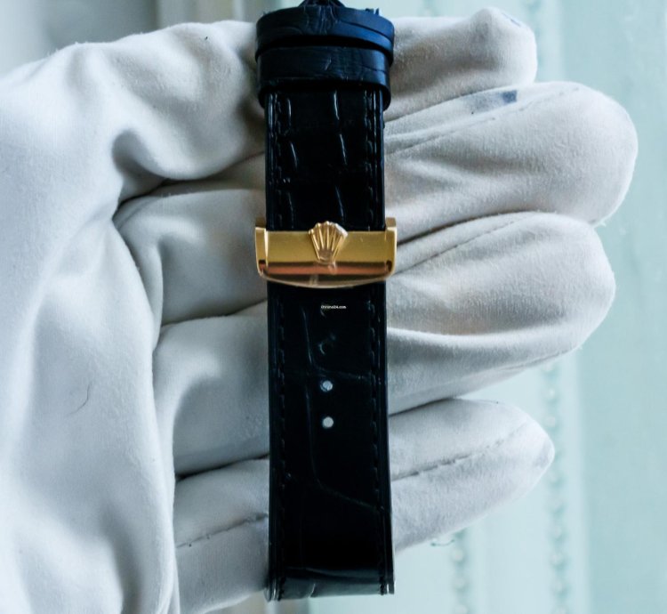 Rolex 1908 Yellow Gold Black Alligator Strap