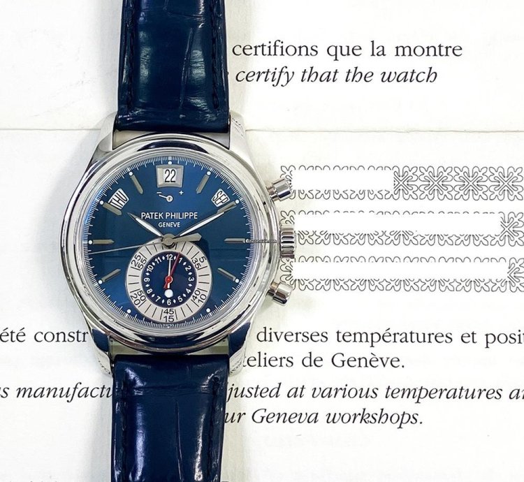 Patek Philippe Annual Calendar Chronograph Blue Dial 5960p-015