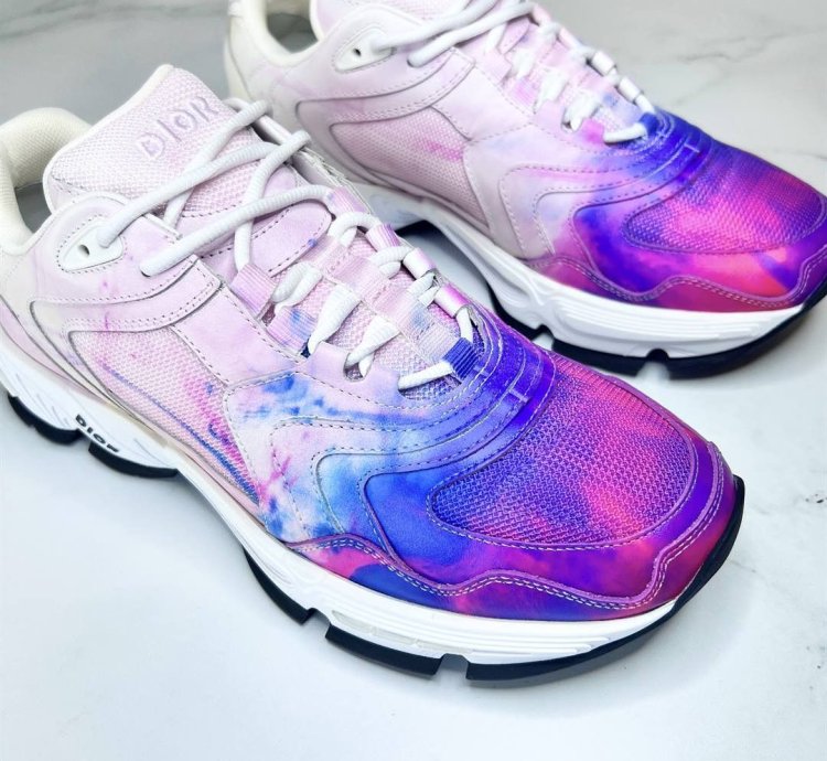 Christian Dior Cd1 Tie-dye Daniel Arsham Sneakers In Pink
