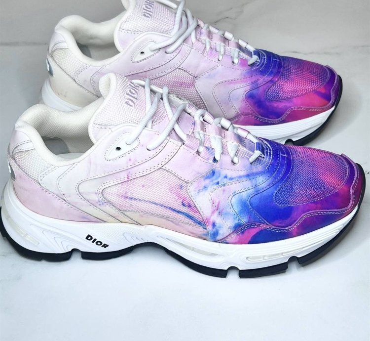 Christian Dior Cd1 Tie-dye Daniel Arsham Sneakers In Pink