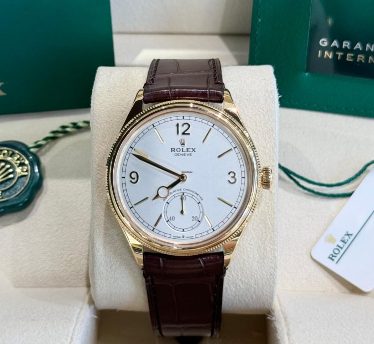 Rolex 1908 Yellow Gold White Dial Full Set 2024