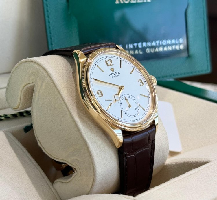 Rolex 1908 Yellow Gold White Dial Full Set 2024