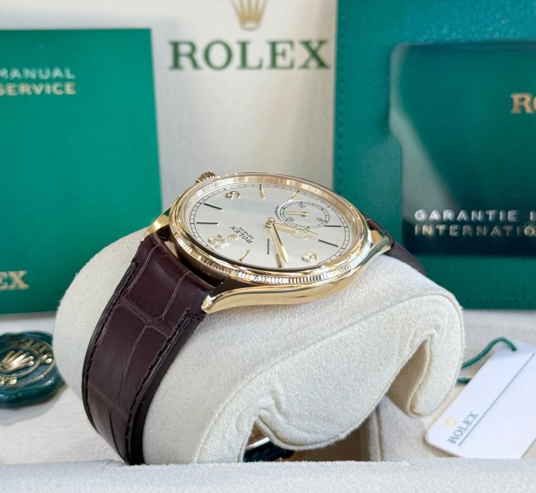 Rolex 1908 Yellow Gold White Dial Full Set 2024