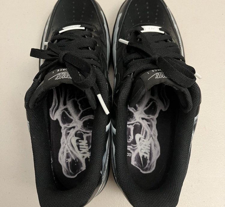 Nike Air Force 1 Low Black Skeleton Halloween