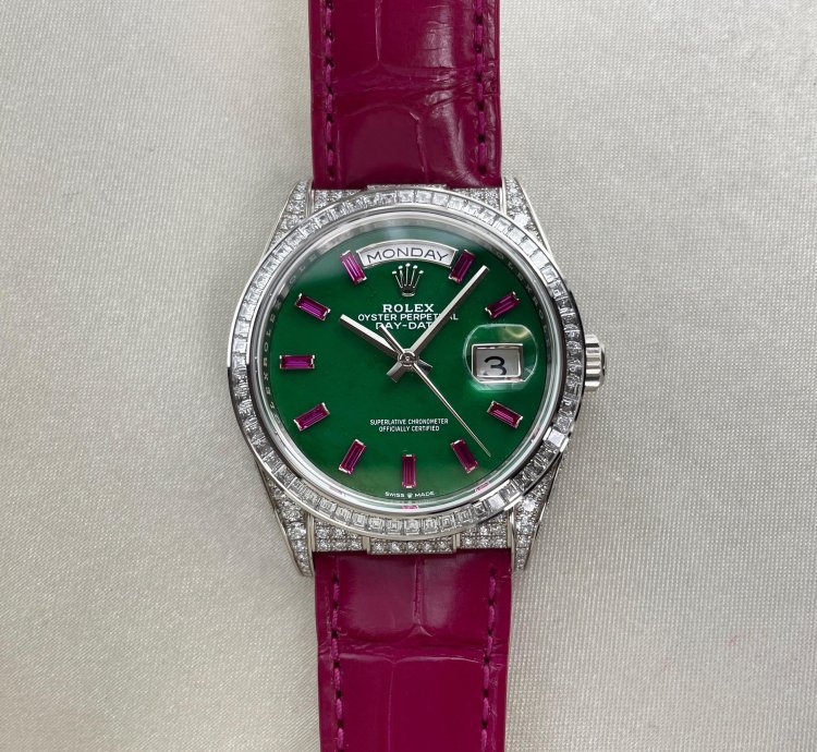 Rolex Day-date With Diamonds Jade Dial 128459tbr