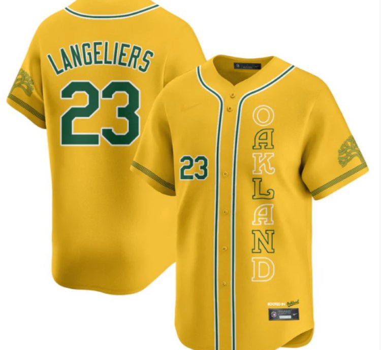 Shea Langeliers Jersey 23 Oakland Athletics City Connect Concept Stitched Yellow