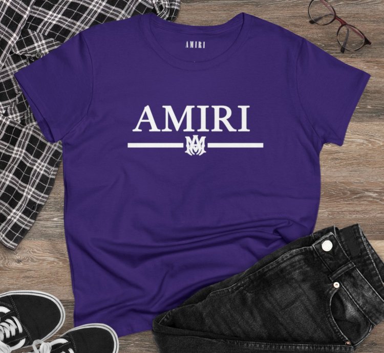 Amiri Core Womens Shirt Purple Softstyle Tee Made Usa