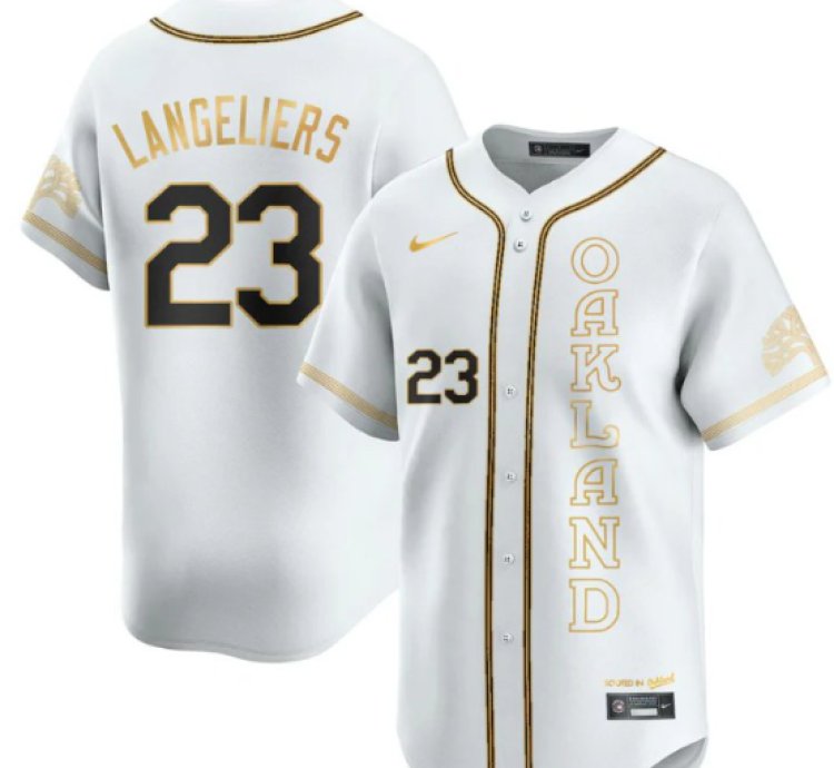 Shea Langeliers Jersey 23 Oakland Athletics City Connect Concept Stitched White Gold