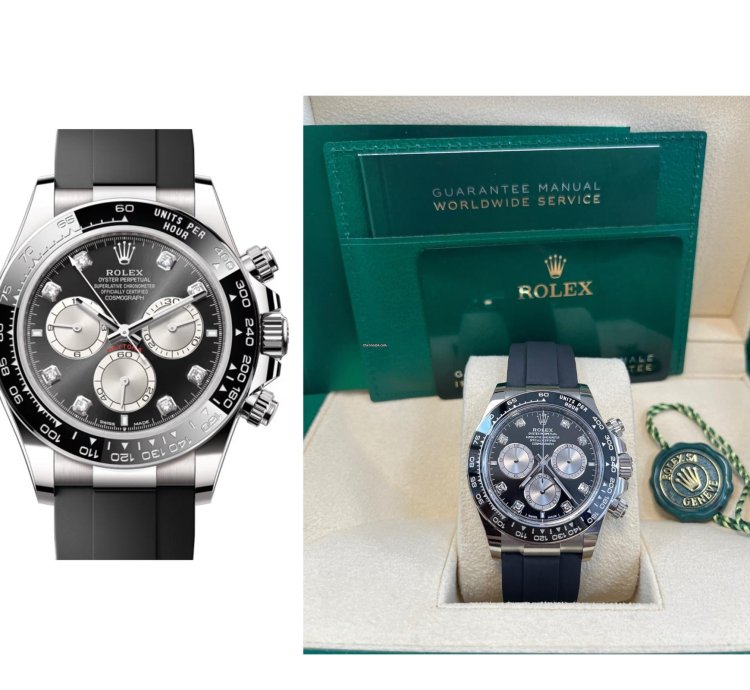 Rolex Black Cerachrom Bezel - Black And Silver Diamond Dial - Oysterflex Strap 126519ln