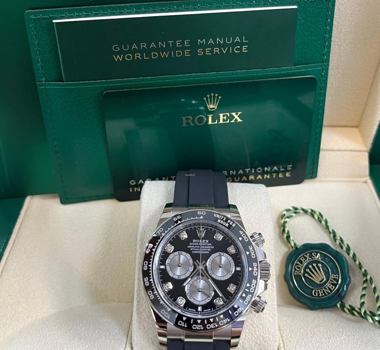 Rolex Black Cerachrom Bezel - Black And Silver Diamond Dial - Oysterflex Strap 126519ln