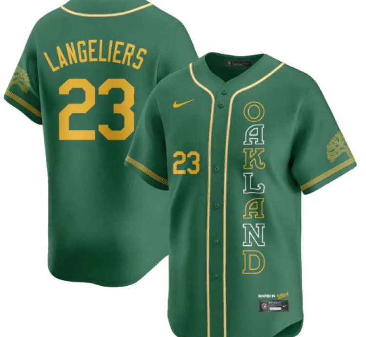 Shea Langeliers Jersey 23 Oakland Athletics City Connect Concept Stitched Green