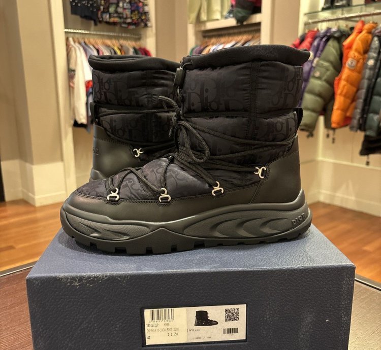 Christian Dior Nylon Oblique Snow Boot