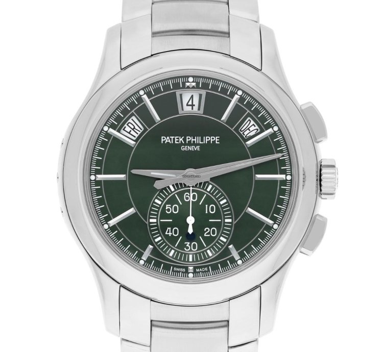 Patek Philippe Annual Calendar Chronograph Complications 5905 1a-001 Stainless Steel Watch Green Dial 2021