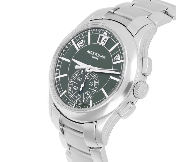 Patek Philippe Annual Calendar Chronograph Complications 5905 1a-001 Stainless Steel Watch Green Dial 2021