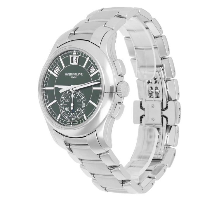 Patek Philippe Annual Calendar Chronograph Complications 5905 1a-001 Stainless Steel Watch Green Dial 2021