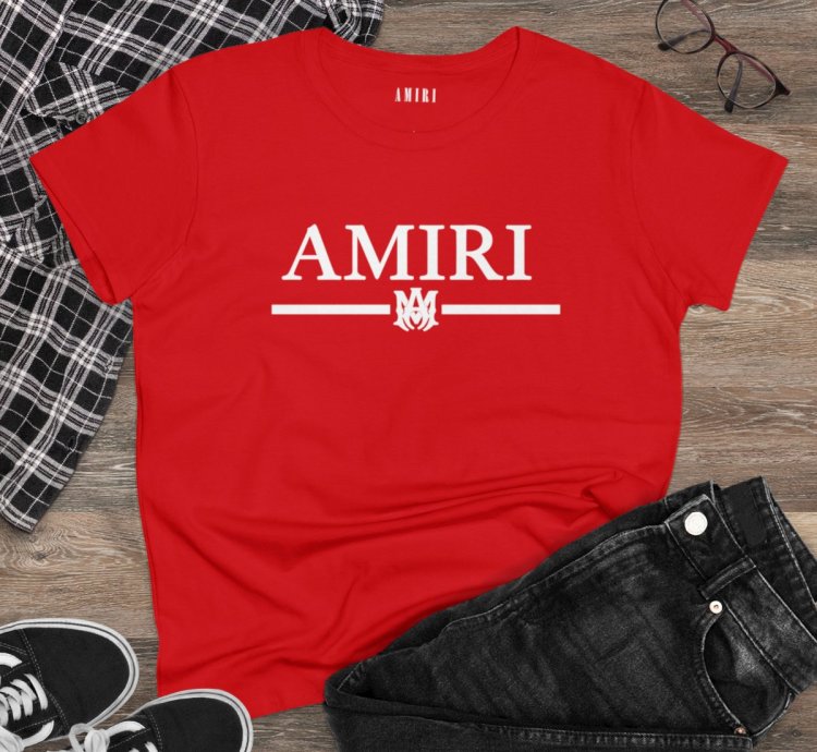 Amiri Core Womens Shirt Red Softstyle Tee Made Usa