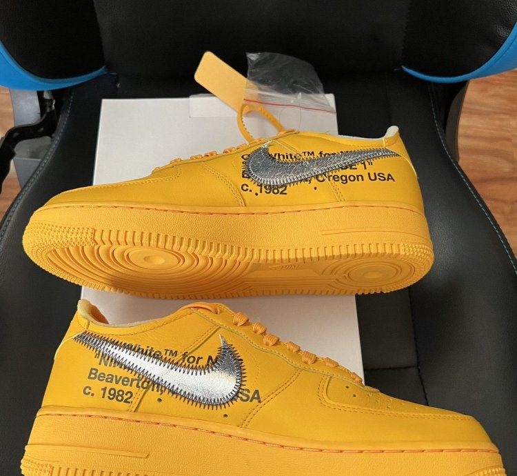 Nike Air Force 1 Low Off-white University Gold Ica Lemonade