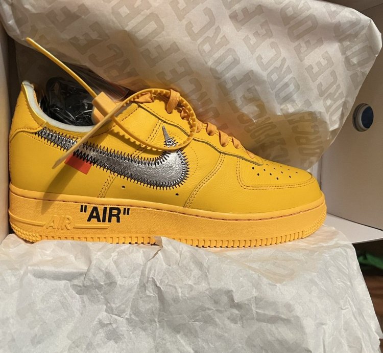 Nike Air Force 1 Low Off-white University Gold Ica Lemonade