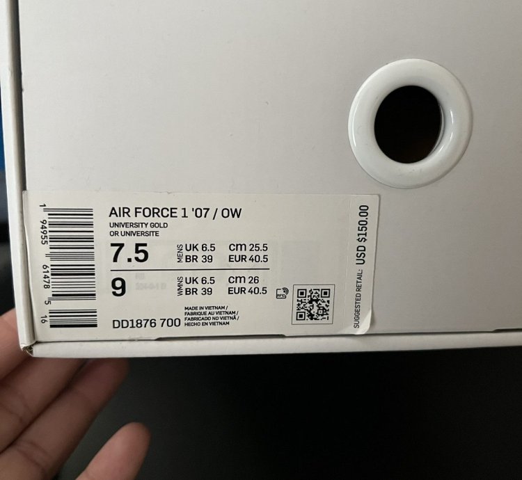 Nike Air Force 1 Low Off-white University Gold Ica Lemonade