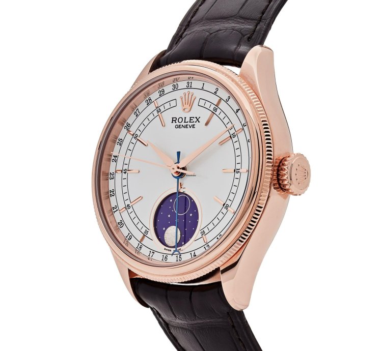 Rolex Cellini Moonphase 50535 Rose Gold White Dial Moon Phase