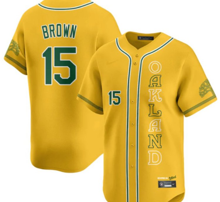 Seth Brown Jersey 15 Oakland Athletics City Connect Concept Stitched Yellow