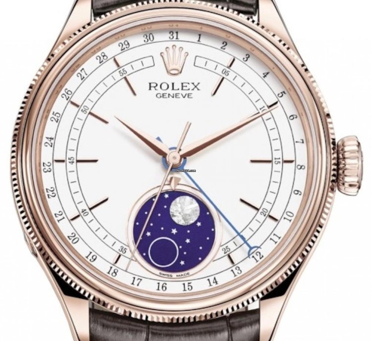 Rolex Cellini Moonphase 50535 White Dial Brown Strap Unworn 2023
