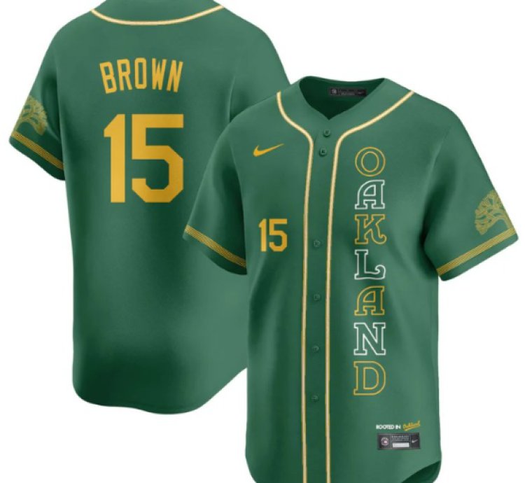 Seth Brown Jersey 15 Oakland Athletics City Connect Concept Stitched Green