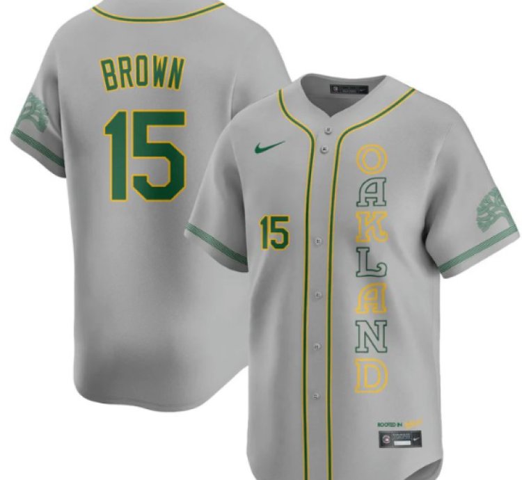 Seth Brown Jersey 15 Oakland Athletics City Connect Concept Stitched Gray