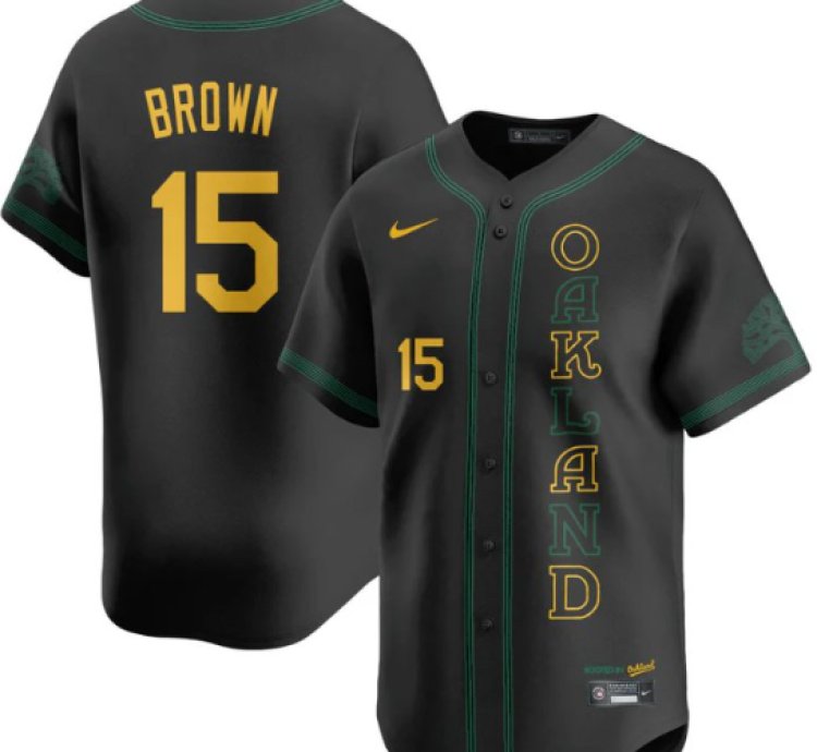 Seth Brown Jersey 15 Oakland Athletics City Connect Concept Stitched Black