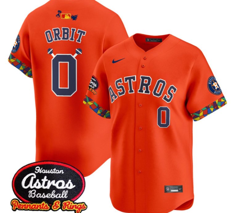 Orbit Jersey 0 Houston Astros X El Tiempo Cantina Vapor Premier Limited Stitched Orange