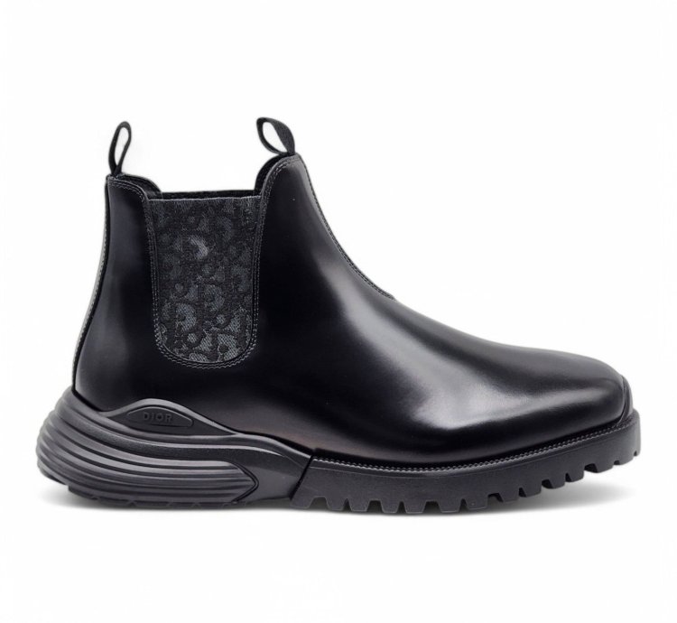 Combat Chelsea Boots - Polished Calfskin - Black - 45 12us