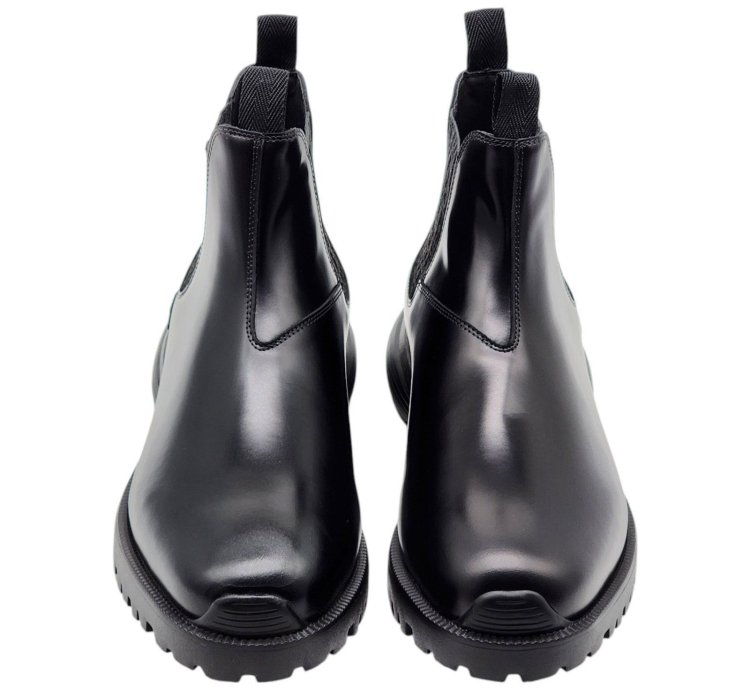 Combat Chelsea Boots - Polished Calfskin - Black - 45 12us