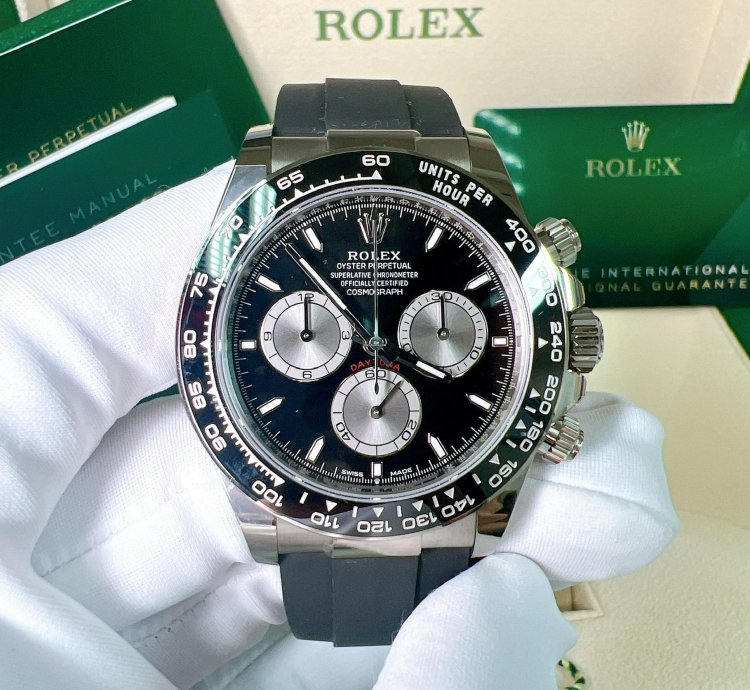 Rolex Daytona 2025 New Daytona White Gold Black Oysterflex