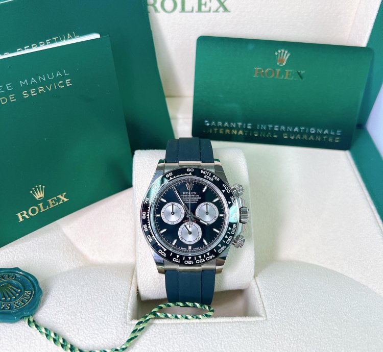 Rolex Daytona 2025 New Daytona White Gold Black Oysterflex