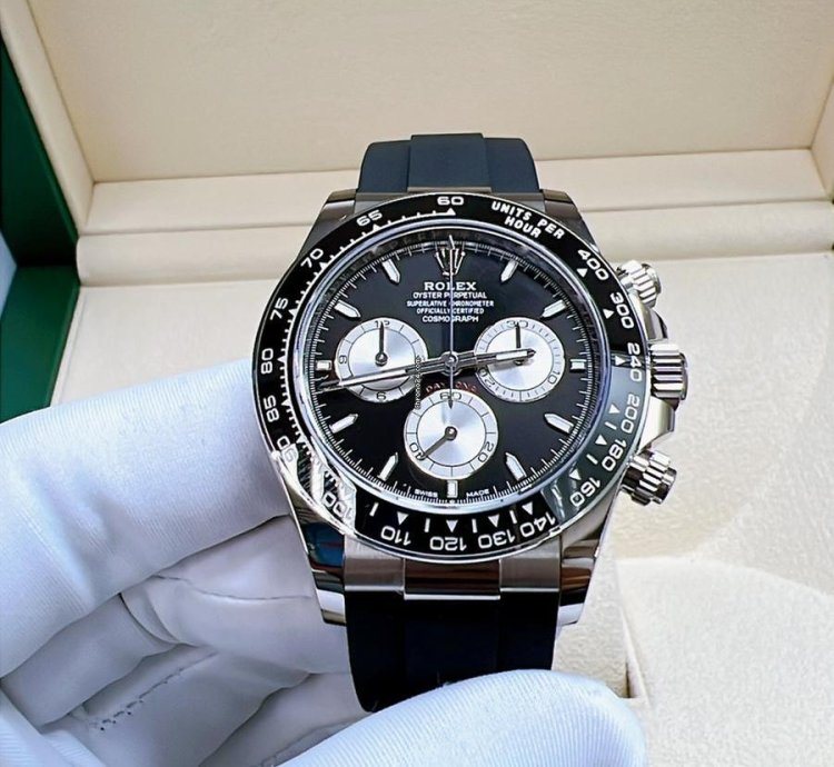 Rolex Daytona 2025 New Daytona White Gold Black Oysterflex