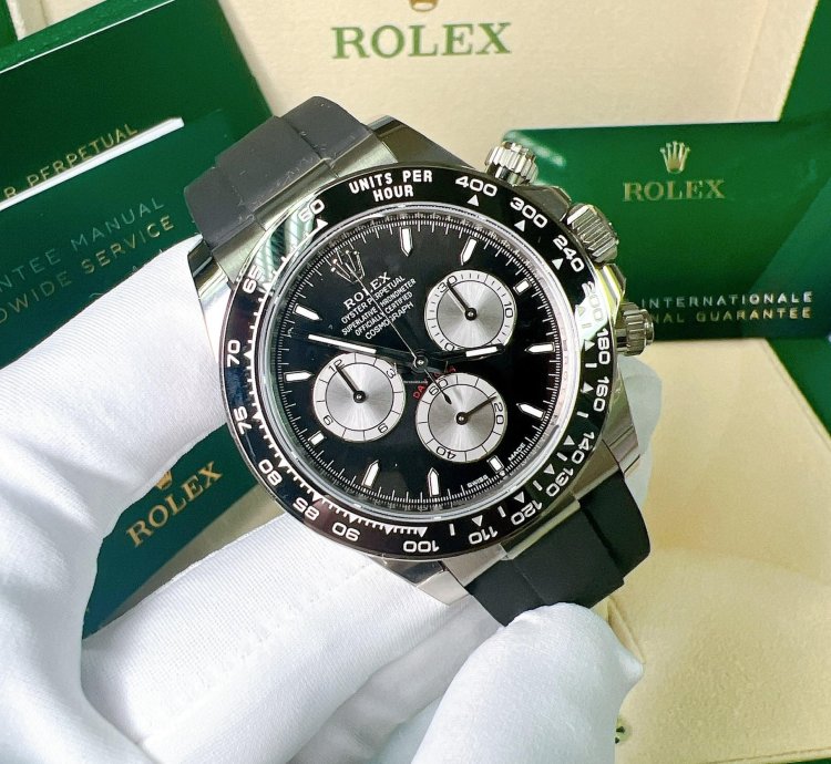 Rolex Daytona 2025 New Daytona White Gold Black Oysterflex
