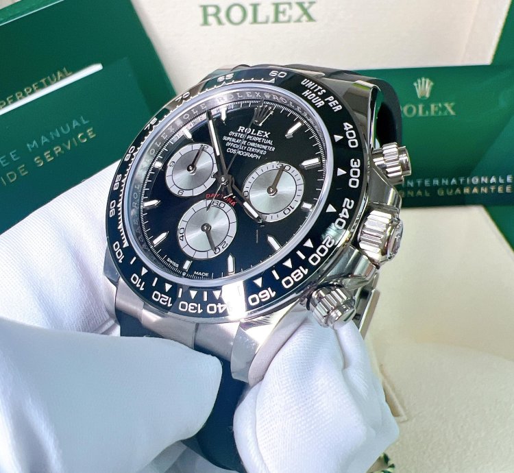 Rolex Daytona 2025 New Daytona White Gold Black Oysterflex