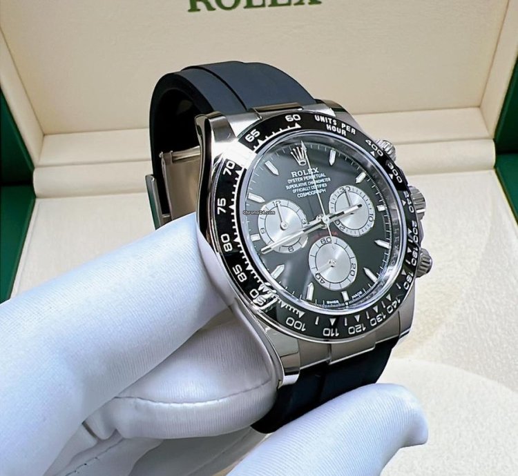 Rolex Daytona 2025 New Daytona White Gold Black Oysterflex