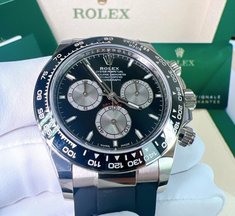 Rolex Daytona 2025 New Daytona White Gold Black Oysterflex