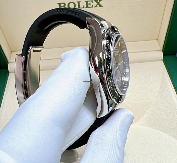Rolex Daytona 2025 New Daytona White Gold Black Oysterflex