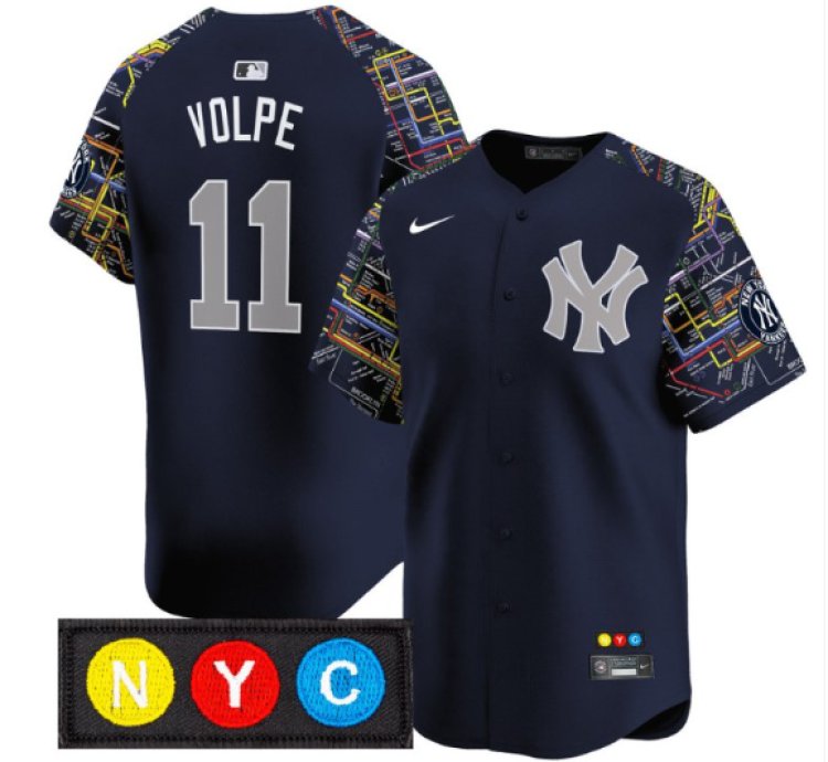 Anthony Volpe Jersey 11 New York Yankees Subway Style Vapor Premier Limited Stitched
