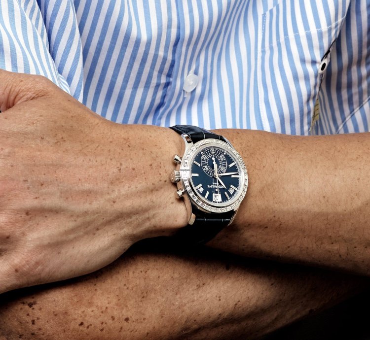 Patek Philippe Annual Calendar Chronograph Complications 5961p-001 Annual Calendar Platinum Baguette Blue Dial 2023