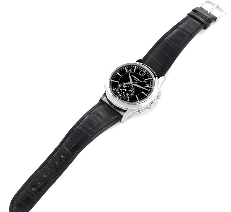 Patek Philippe Annual Calendar Chronograph Complications Annual Calendar Black Dial Platinum Watch 5905