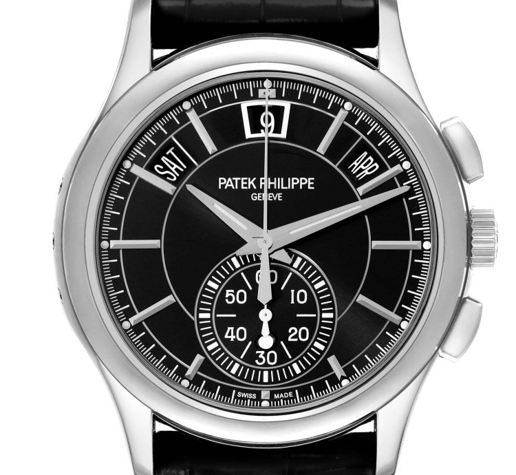 Patek Philippe Annual Calendar Chronograph Complications Annual Calendar Black Dial Platinum Watch 5905