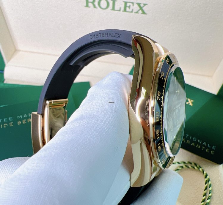 Rolex Daytona 2025 New Daytona Yellow Gold Black Diamond Oysterflex