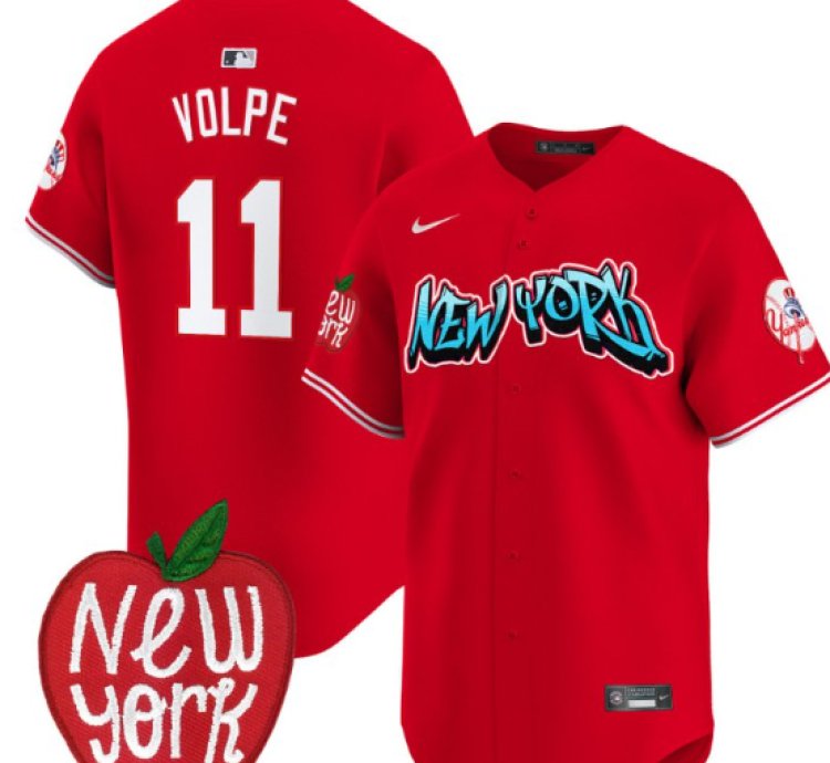 Anthony Volpe Jersey 11 New York Yankees Apple Patch Vapor Premier Limited Stitched Red