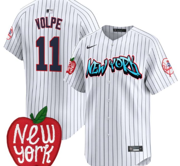 Anthony Volpe Jersey 11 New York Yankees Apple Patch Vapor Premier Limited Stitched Pinstripe