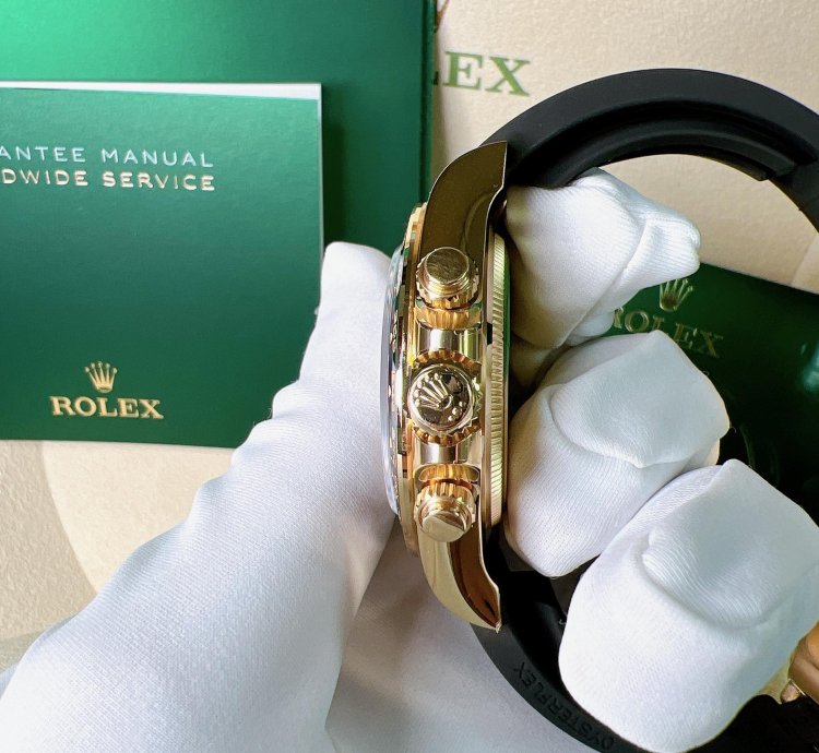 Rolex Daytona 2025 New Daytona Yellow Gold Black Diamond Oysterflex