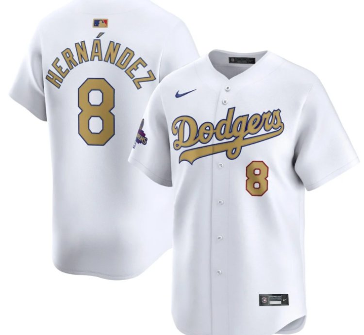 Enrique Hernández 8 Los Angeles Dodgers 2025 Gold Collection Limited Men Jersey - White